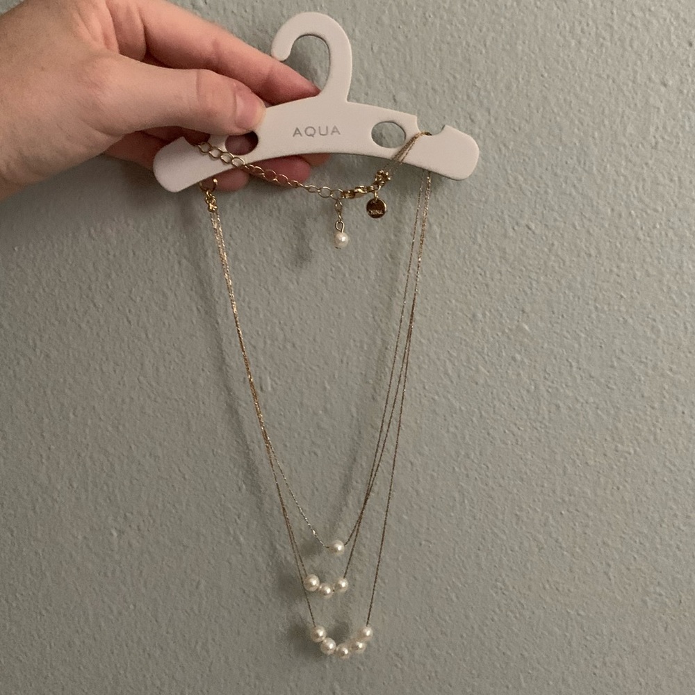 pearl layered necklace by aqua